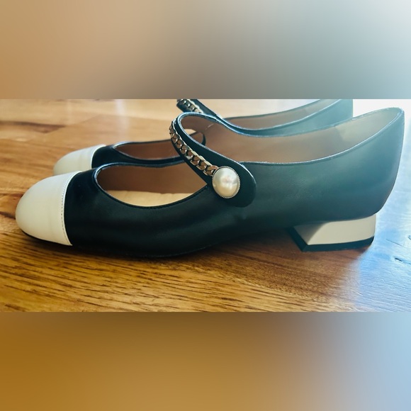 Festa  Black and White Women's Mary Jane Shoes slip on size 6.5 (37)  Italy - Picture 3 of 8